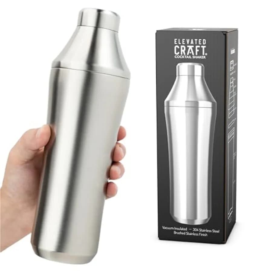 Shaker per Cocktail Ibrido - Shaker per Cocktail Premium con Isolamento Sottovuoto - Sistema di Misurazione Innovativo - Shaker per Martini per la Casa