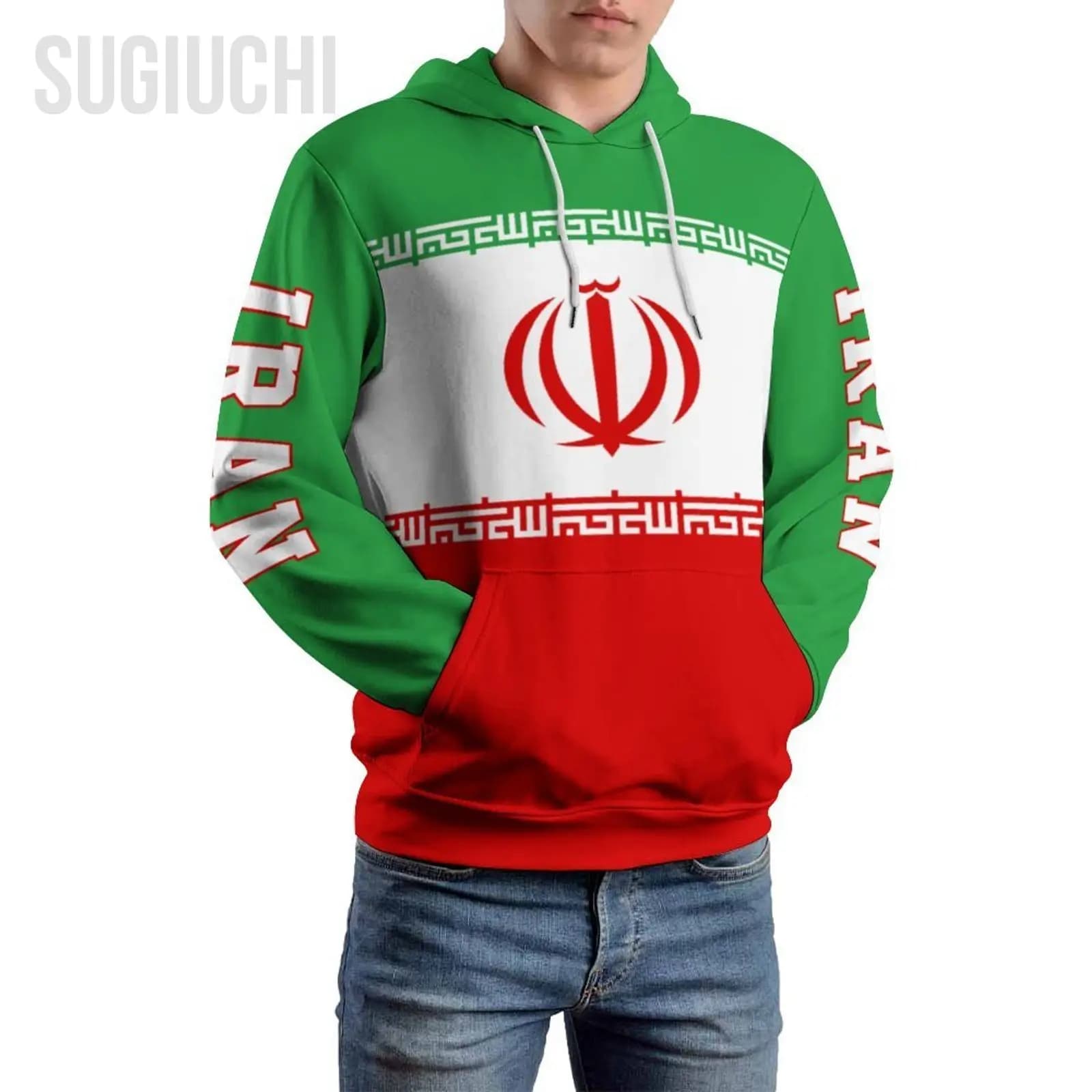 Felpa con cappuccio Unisex 3D bandiera Iran uomo donna poliestere Harajuku felpa Pullover con cappuccio Casual Cool