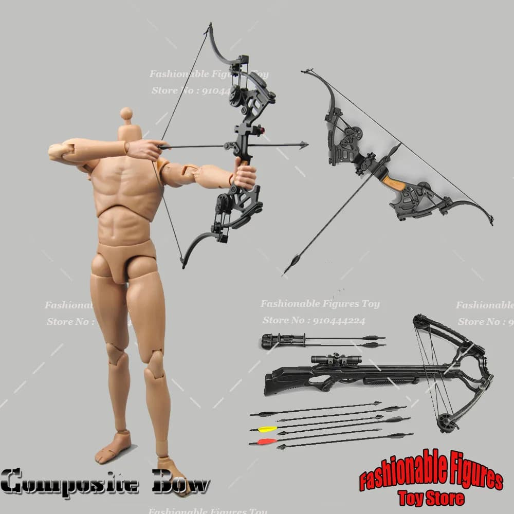 ZYTOYS 1/6 scala soldato tiro con l'arco Mini arco freccia plastica arma Set arma di battaglia Unfireable Fit 12 "Action Figure Dolls
