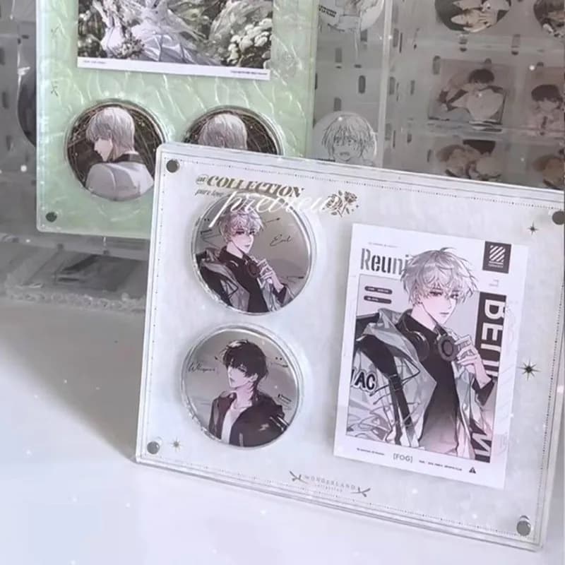 58mm INS Style Badge Display Frame Acrylic Photocard Holder For Anime Pins Idol Collection Creative Desktop Decor Picture Frame