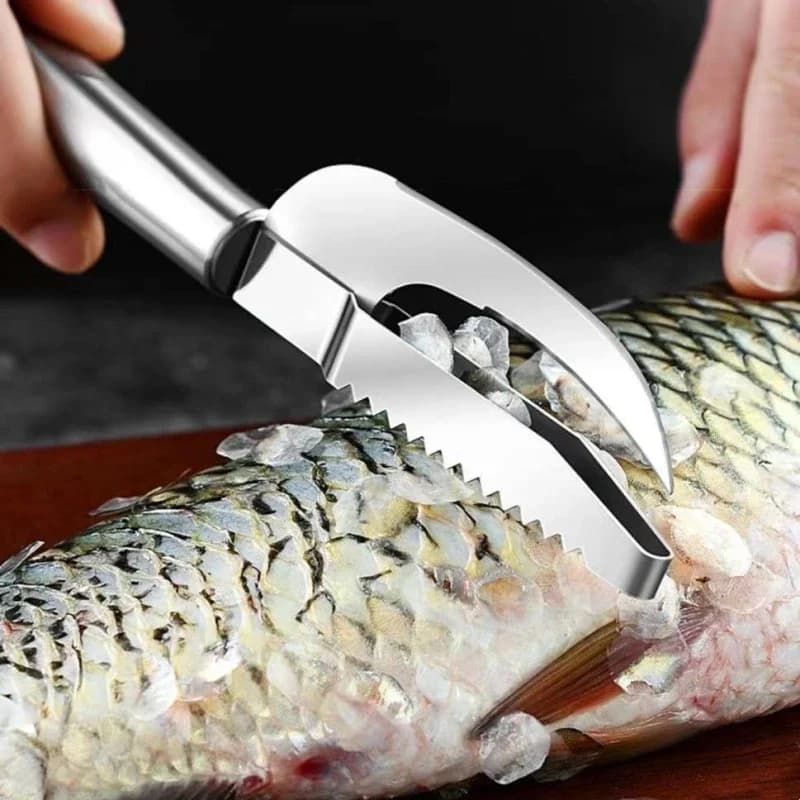 Acciaio inossidabile 3 in 1 coltello a squame di pesce tagliato/raschiare/scavare pesce Gill Kill Fish Knife scala raschietto dente di sega pelapatate utensili da cucina