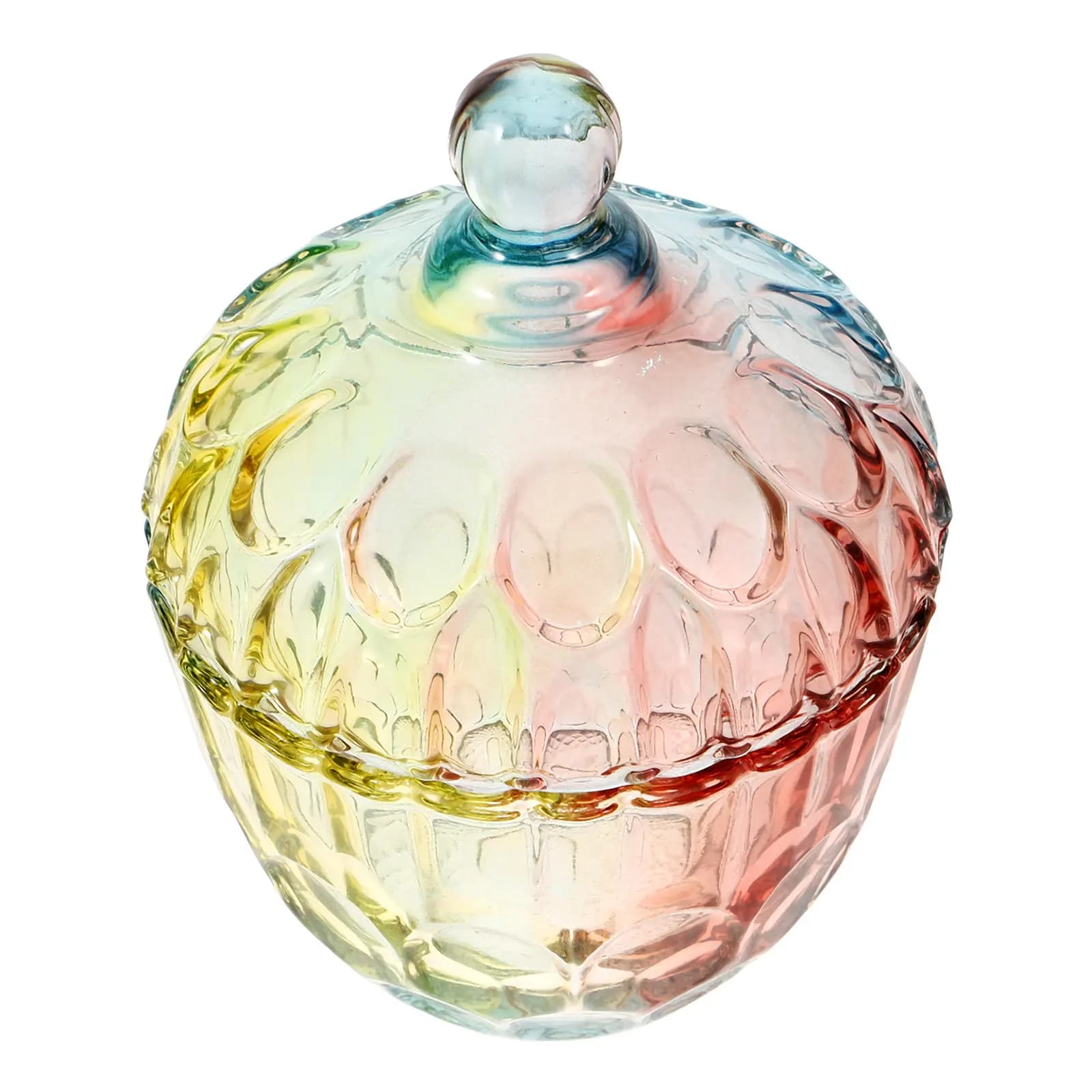Glass Candy Jar Colorful Glass Canister Lid Kitchen Storage for Coffee Beans Tea Dry Food Transparent Storage Container