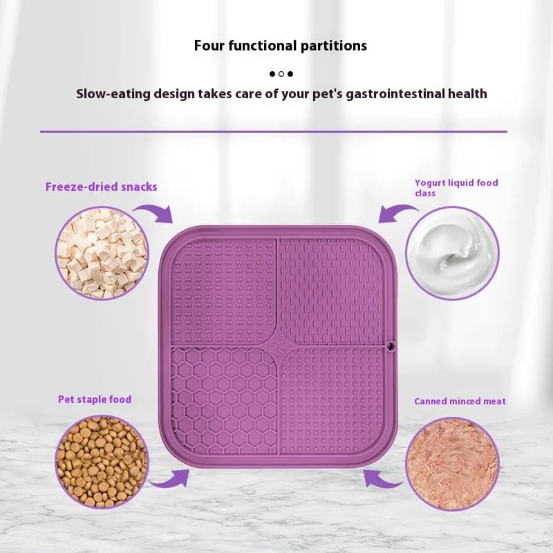 Pet Cat Yogurt Pasto Zerbino Pet Dog Licking Pad Leccare Pad Anti soffocamento Utensili per alimenti lenti Ciotola per cibo lento Piastra per leccare