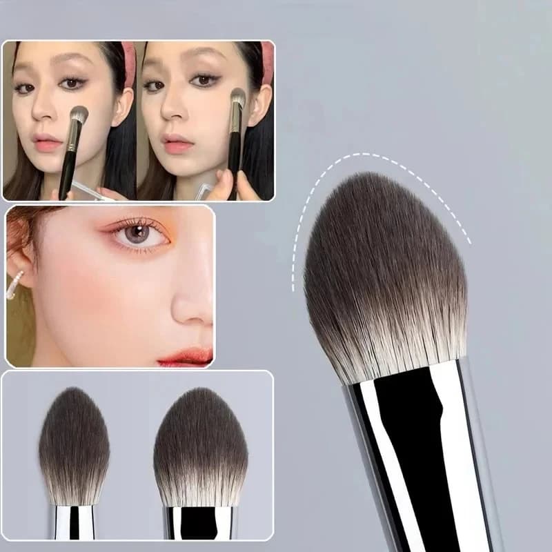 1/2 heart-shaped spelt brushes - Small, flat and precise for powder/cream/liquid, make-up tool