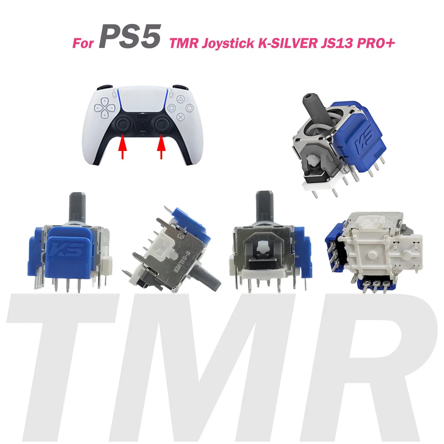 K-Silver JS13 PRO + TMR Joystick elettromagnetico per controller PS5 Thumbstick analogico 3D Accessori di ricambio per gamepad senza deriva