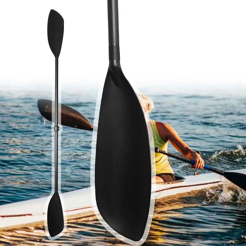 Pagaia per Paddle Surf in Acque Bianche, Asta Regolabile in Lunghezza, Lama Grande, Fibra di Carbonio Integrale, Nuova 2023, per Canoe e Kayak