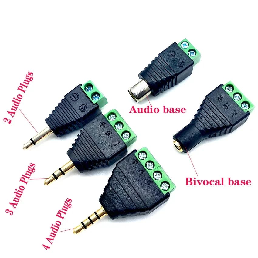 3 pz/lotto 3.5 Martinetti Connettore da 6.35mm Adattatore Stereo da 3.5mm Audio RCA Canale Mono Spina a Vite Terminale Audio Mono Canale
