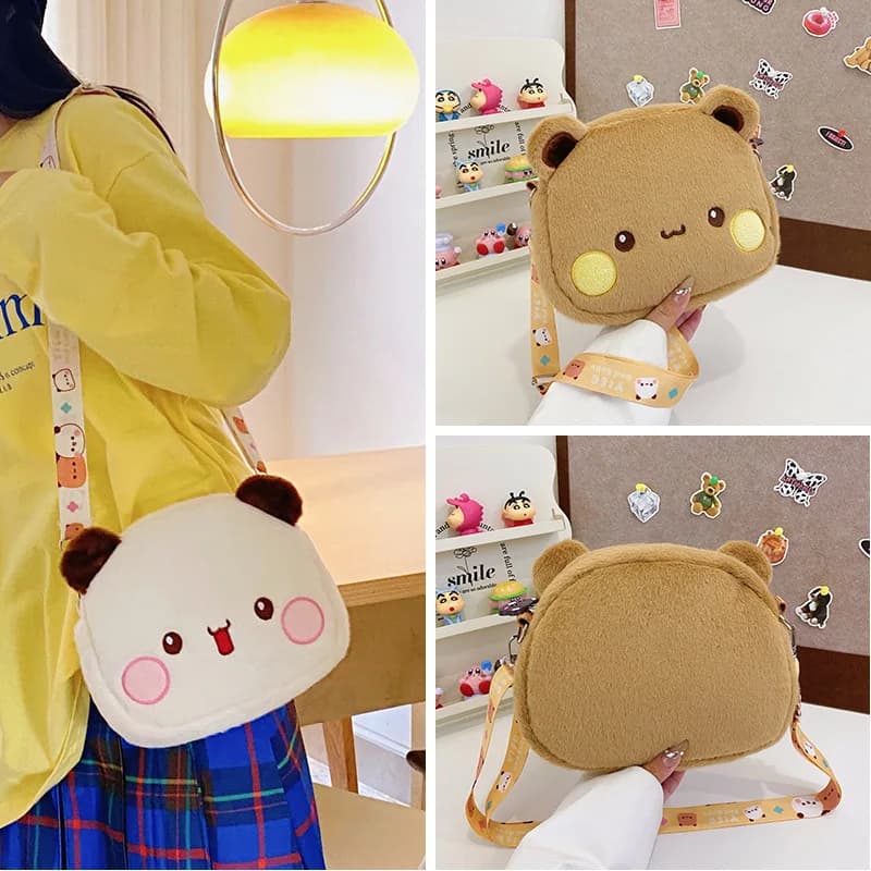 Cute Bubu Dudu Plush Backpack Yier Panda Bear Crossbody Bag Kawaii Coin Purses Shoulder Bag Soft Plushies for Girlfriend Gift