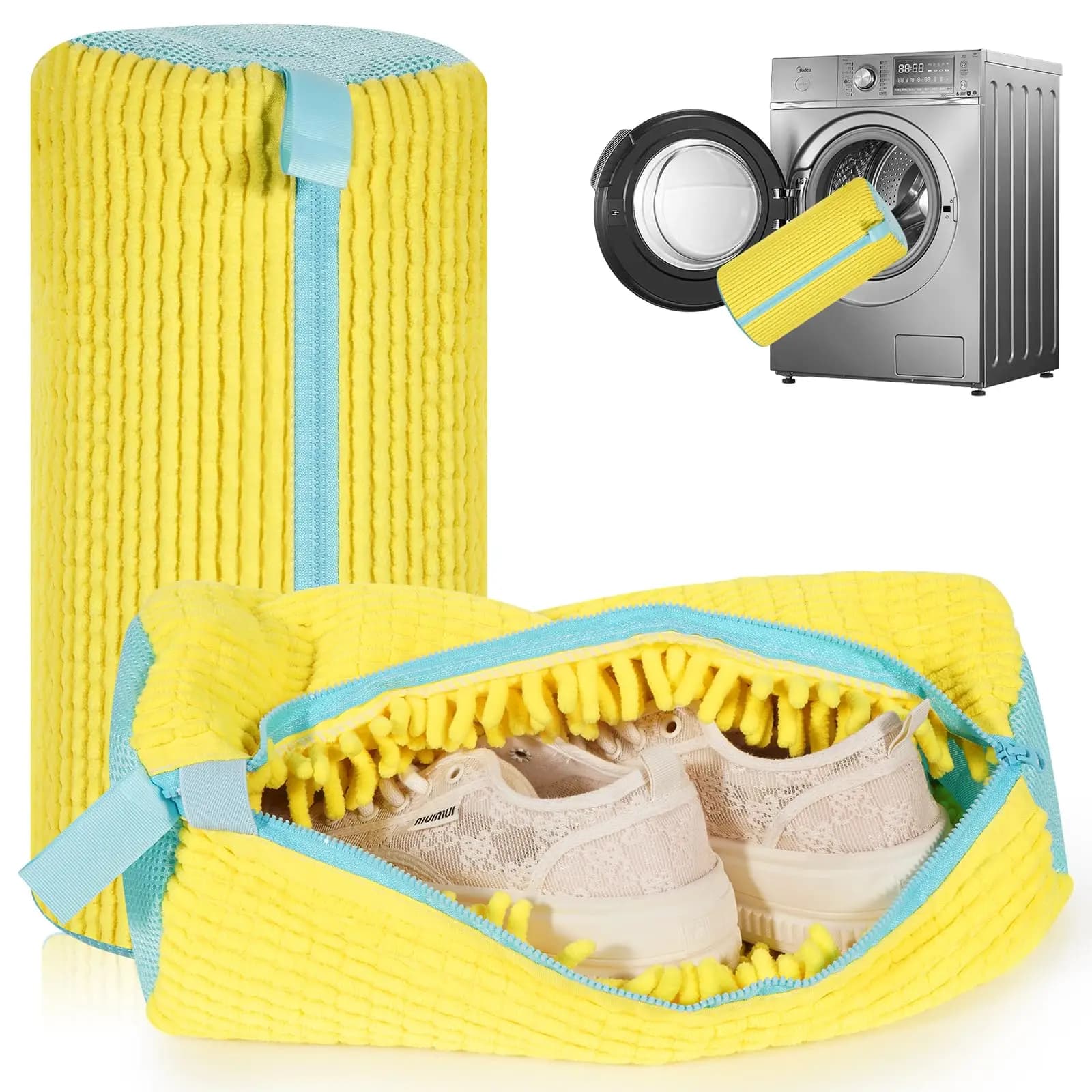2 piece reusable shoes washing machine bag, versatile cleaning of laundry shoes for anti-slip cleaning kit for tennis shoes