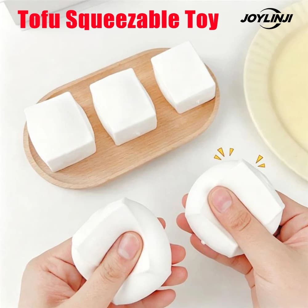 White Soft Moldable Tofu Stress Ball 1/ 3/ 5/ 10PCS Sensory Squishy Toy Slow Rebound Dough Decompression Relief Squeeze Play