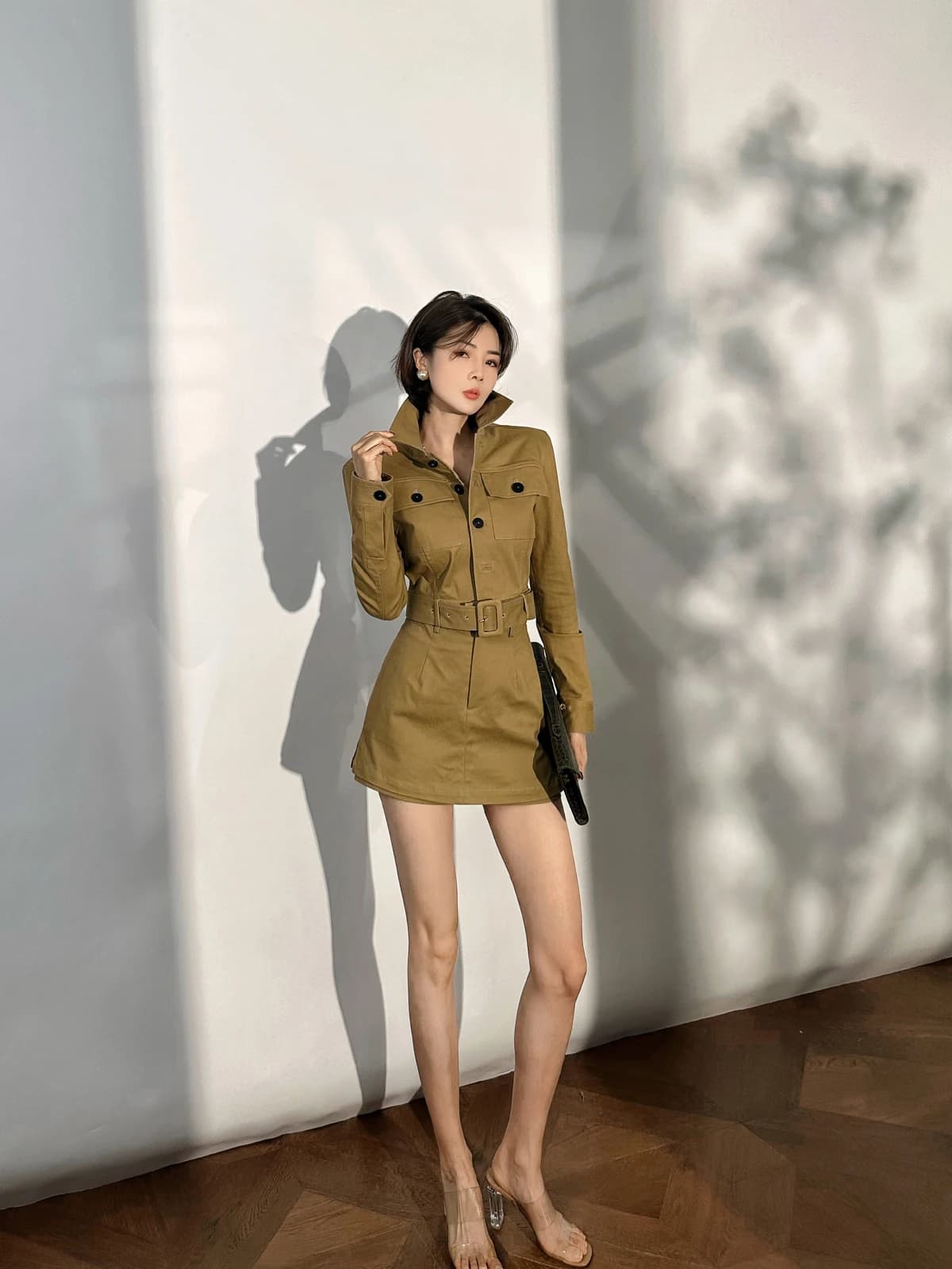 XULU Set Due Pezzi Originale in Puro Cotone Tweed: Giacca Corta e Gonna Aderente a Vita Alta, Moda Femminile Primaverile