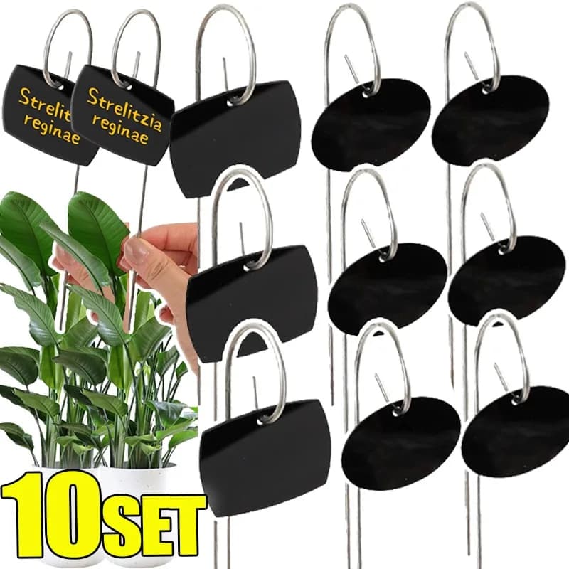 Set di 10 Etichette per Piante in Acrilico Scrivibili Fai-da-Te, Etichette per Semi e Fiori con Asta in Metallo, Etichette Multiuso da Inserire nel Terreno