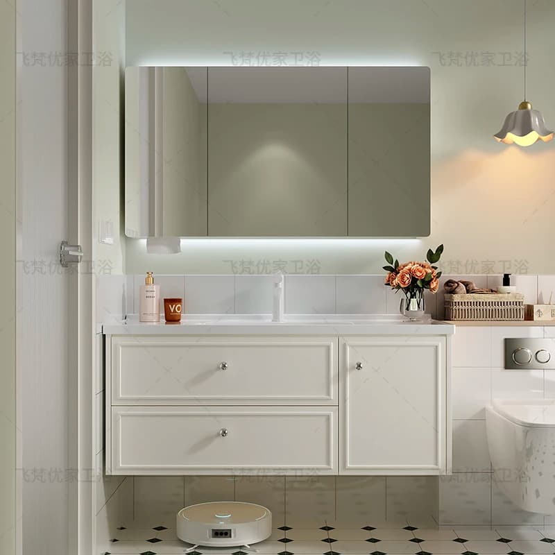 Bagno Vanity Lavandino Armadietto Organizzatore Scaffale Cassetto Specchio in legno Armadio Meuble Salle De Bain Contenitore moderno Colonna funzionale