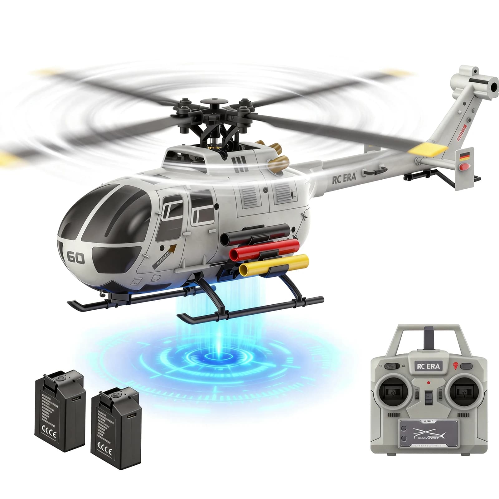Elicottero RC Brushless C186S C187 Senza Alettoni EC135 BO-105 con Giroscopio a 6 Assi e Flusso Ottico per Adulti e Principianti