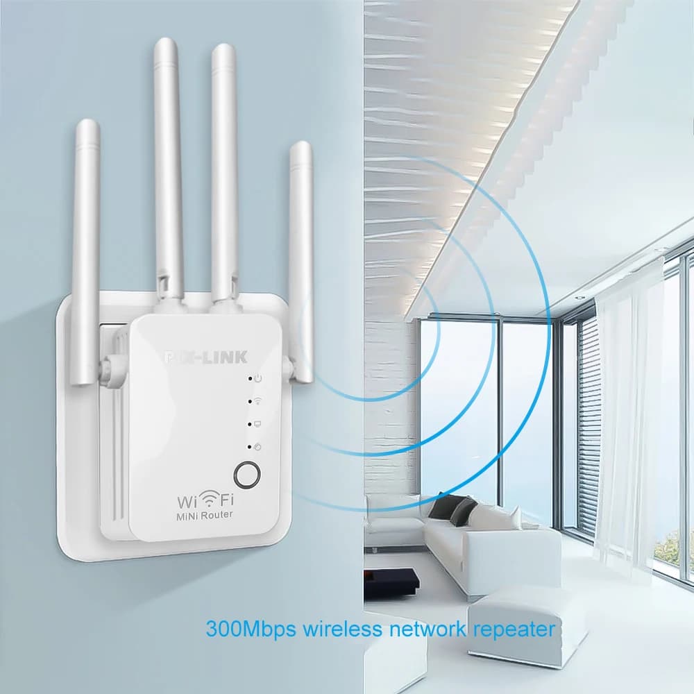 WR16Q N300 Router/Ripetitore WiFi Wireless-N, Modalità Multipla per Diversi Scenari, Velocità Cablata Superiore, 4 Antenne, Ampia Copertura