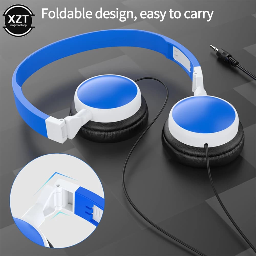 Fashion Wired Folding 3.5mm HiFi Audio Bass Headphones Music Sports Headphones Professional Phone/tablet Headphones