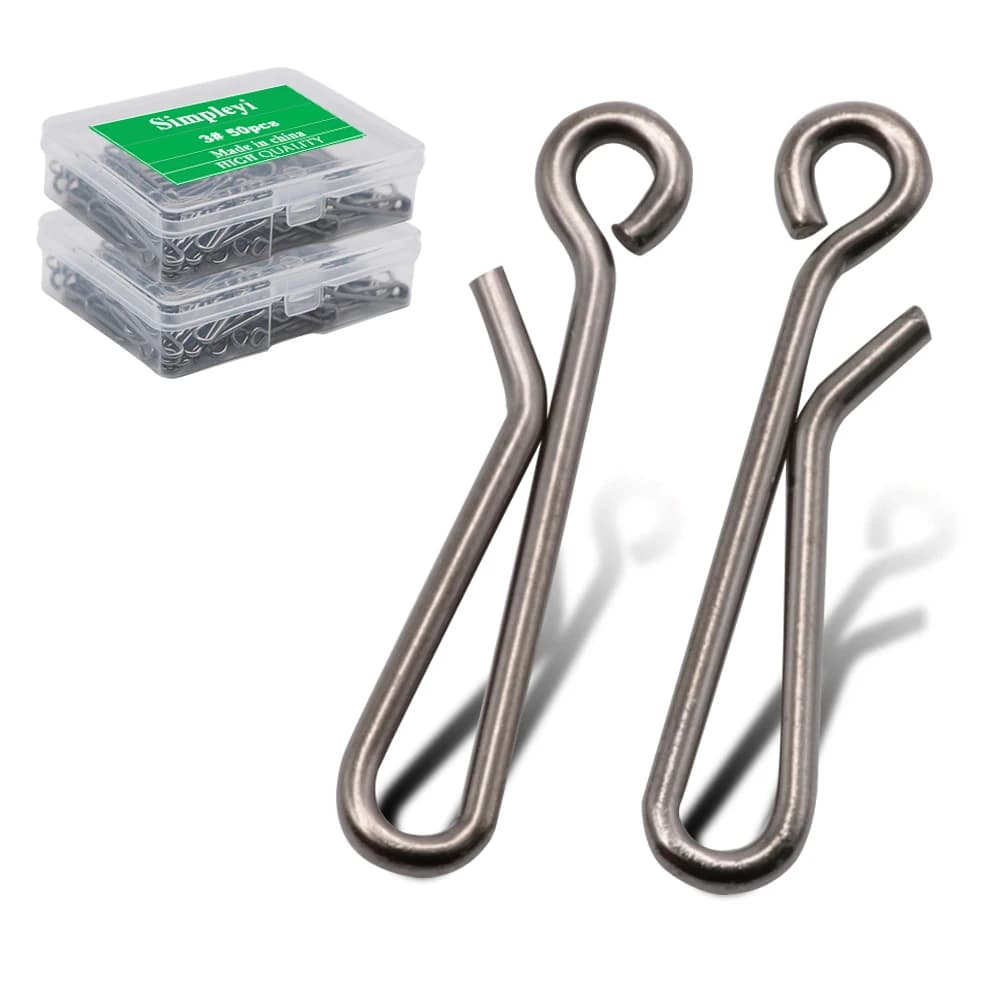 50 pcs/box bearing block rolling pin swivel ring solid Snap Barrel fishing equipment connector bait fishing accessories equipment