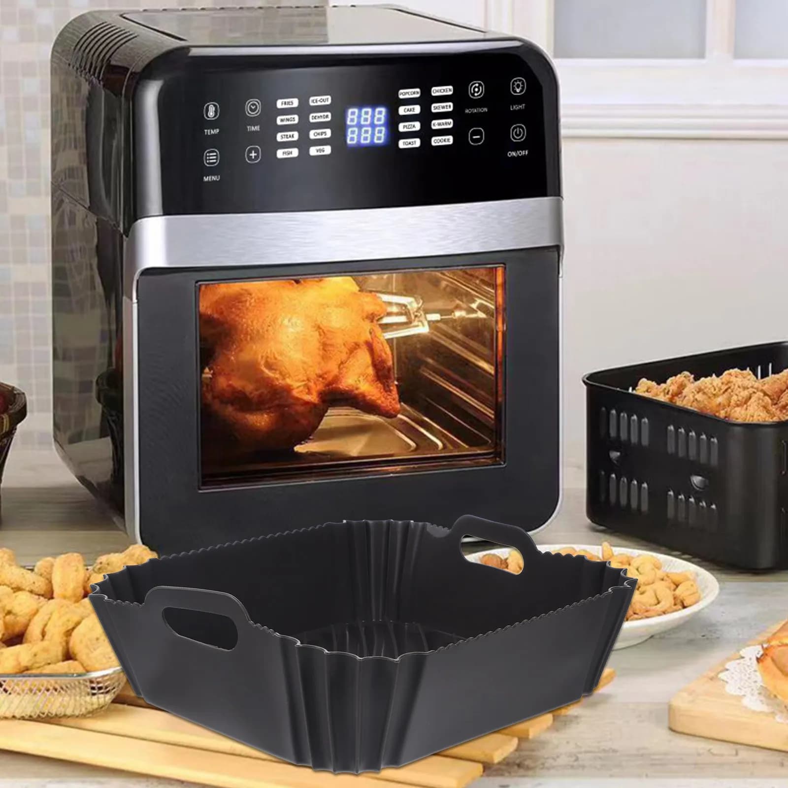 Silicone Cover for Air Fryer, Reusable and Non-stick, Heat Resistant Kitchen Accessories