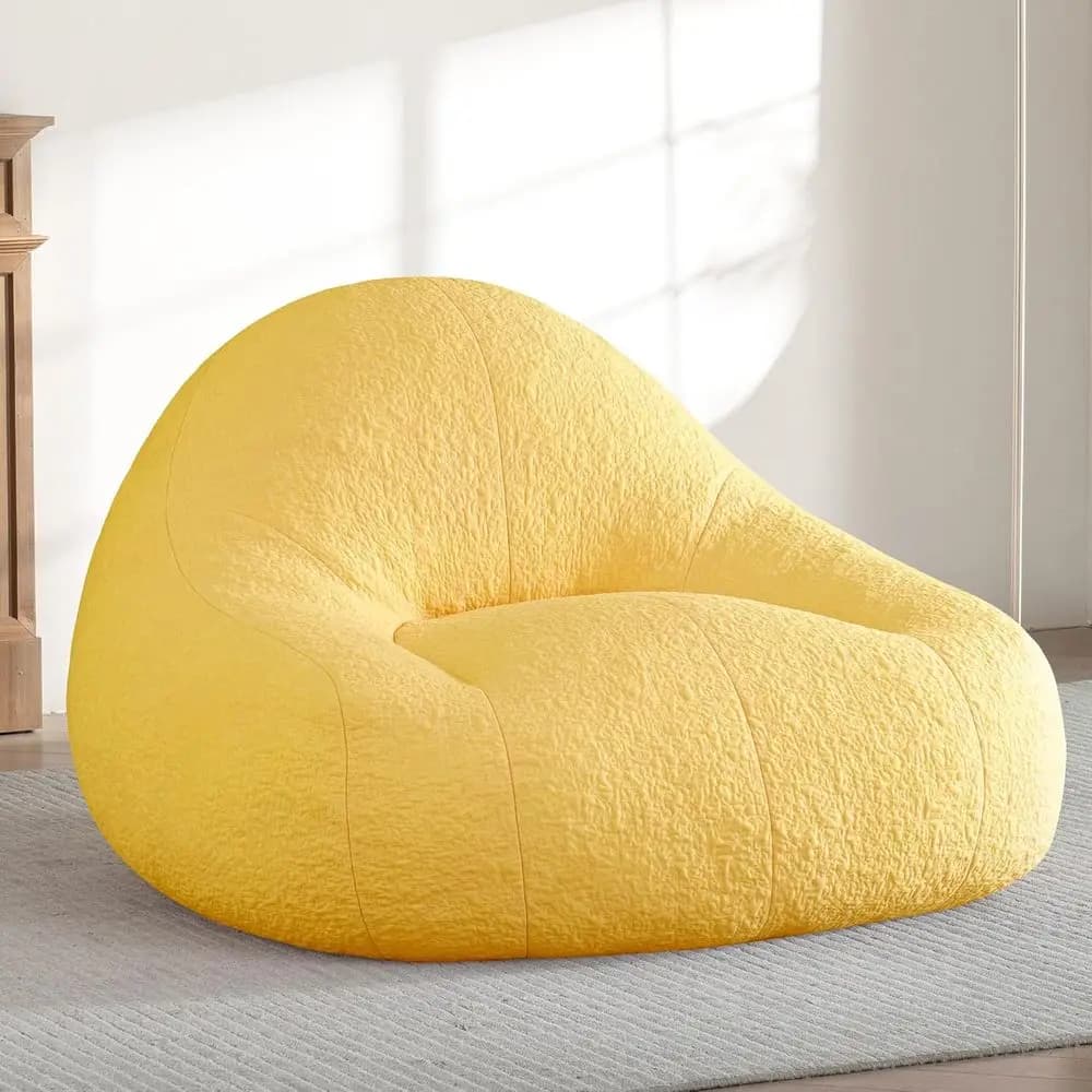 Poltrona Sacco Oversize Gialla per Adulti - Ideale per Leggere, Giocare e Rilassarsi in Qualsiasi Stanza