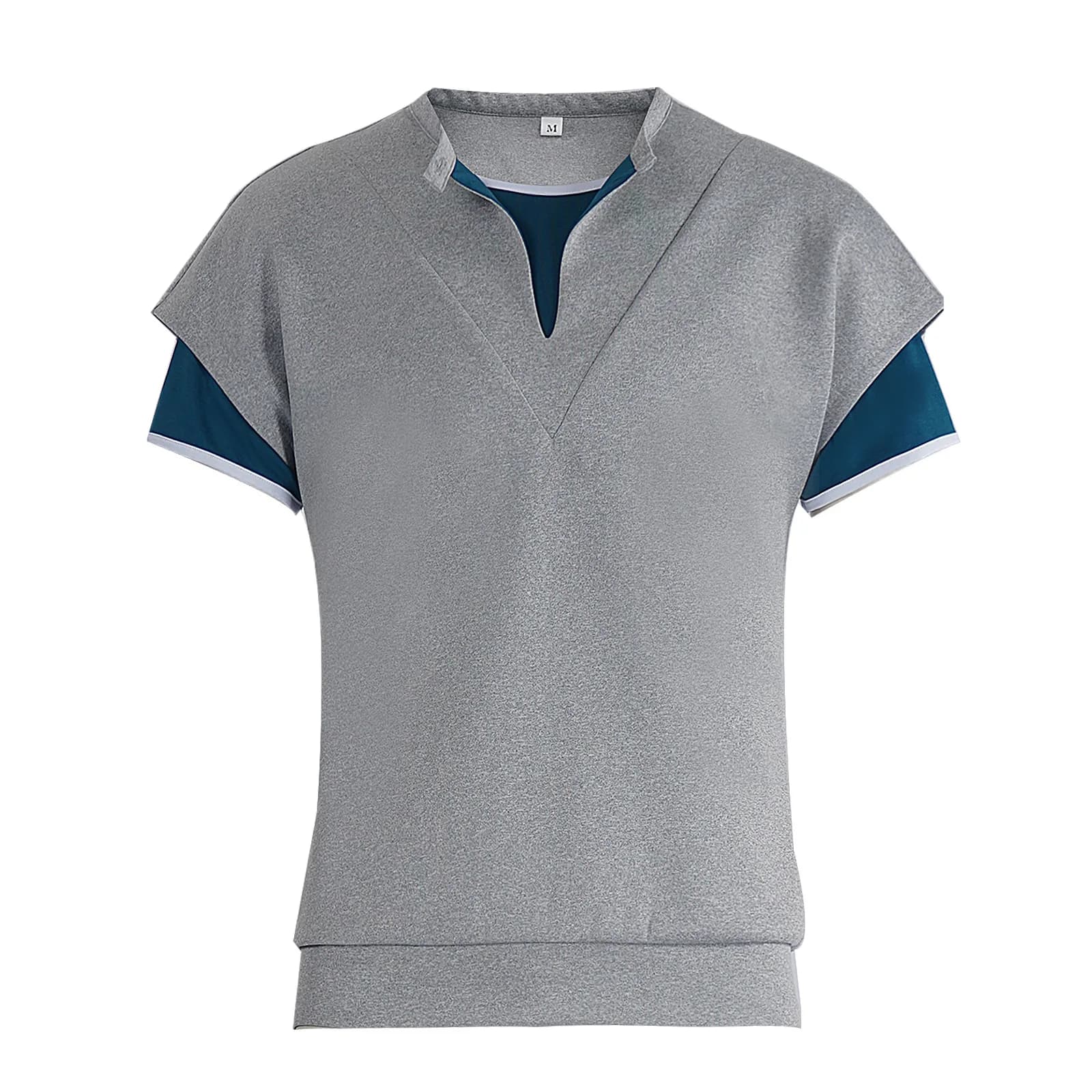 Costume Cosplay del Film Stranger, T-shirt di Lucas Sinclair, Travestimento per Halloween e Carnevale, Completo Uomo Grigio per Uso Quotidiano, Set Due Pezzi