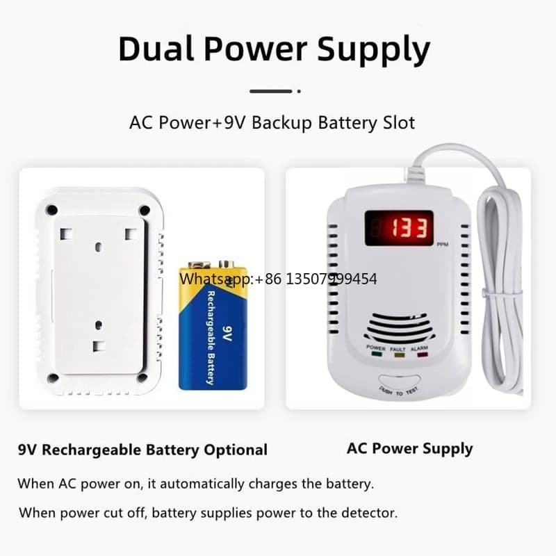 Rilevatore Combinato di Monossido di Carbonio e Gas Combustibili con Display LCD e Allarme Vocale, Vendita Diretta dalla Fabbrica
