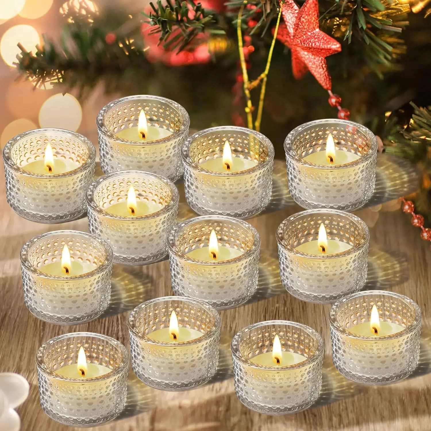 Set di 12 Portacandele Trasparenti per Centrotavola Matrimoniale, Piccoli Portacandele in Vetro per Feste di Compleanno, Decorazione Casa