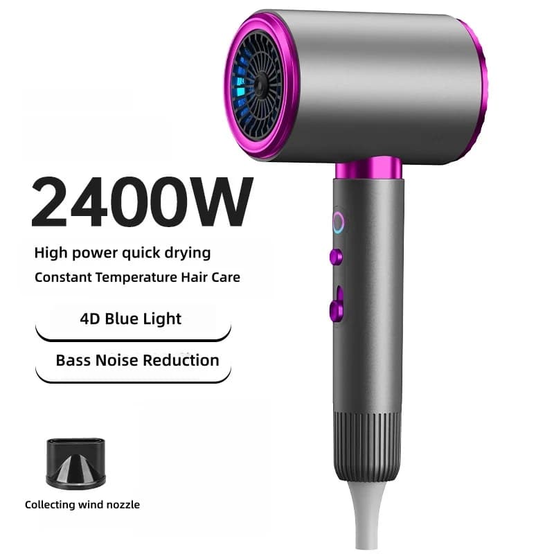 Nuovo Asciugacapelli ad Alta Velocità 2400W, Asciugatura Rapida in 15 Secondi, Silenzioso con Ioni Negativi, per Cura dei Capelli a Casa e in Salone