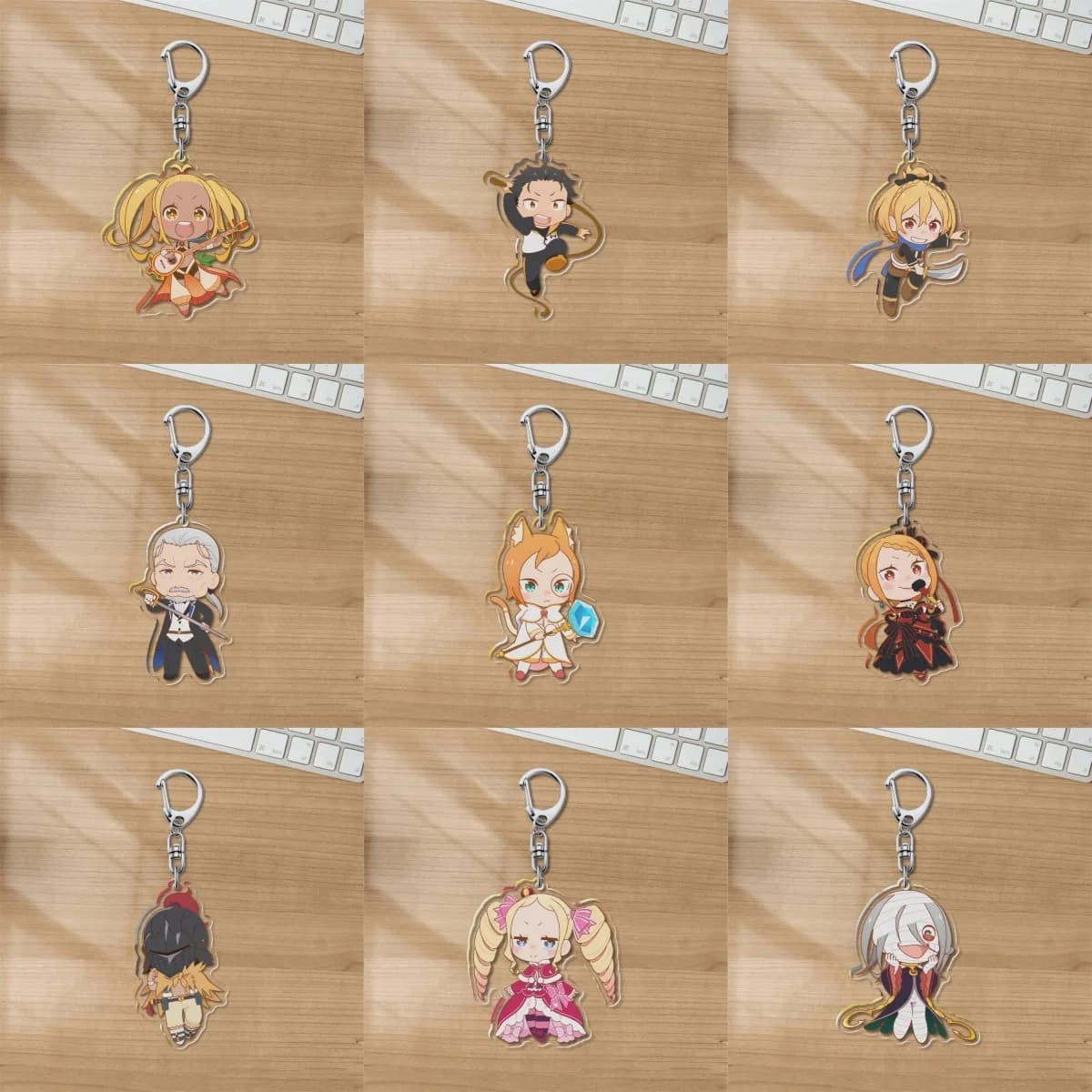 6cm Re:ZERO -Starting Life in Another World Acrylic Keychain Characteristic Characters Ornament Accessories Collection