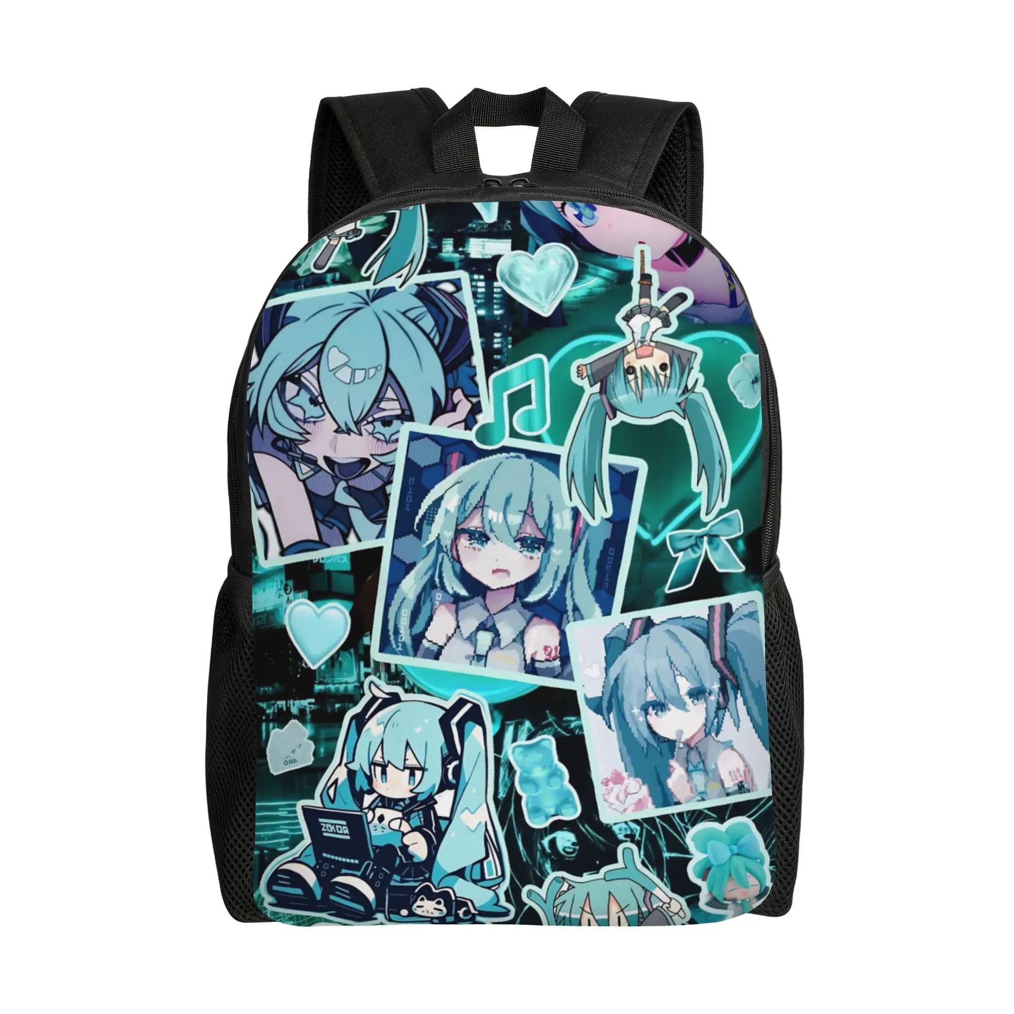 Zaino Kawaii Singer Hatsune Miku per uomo e donna, borsa a tracolla sportiva per computer portatile, per scuola superiore e lavoro