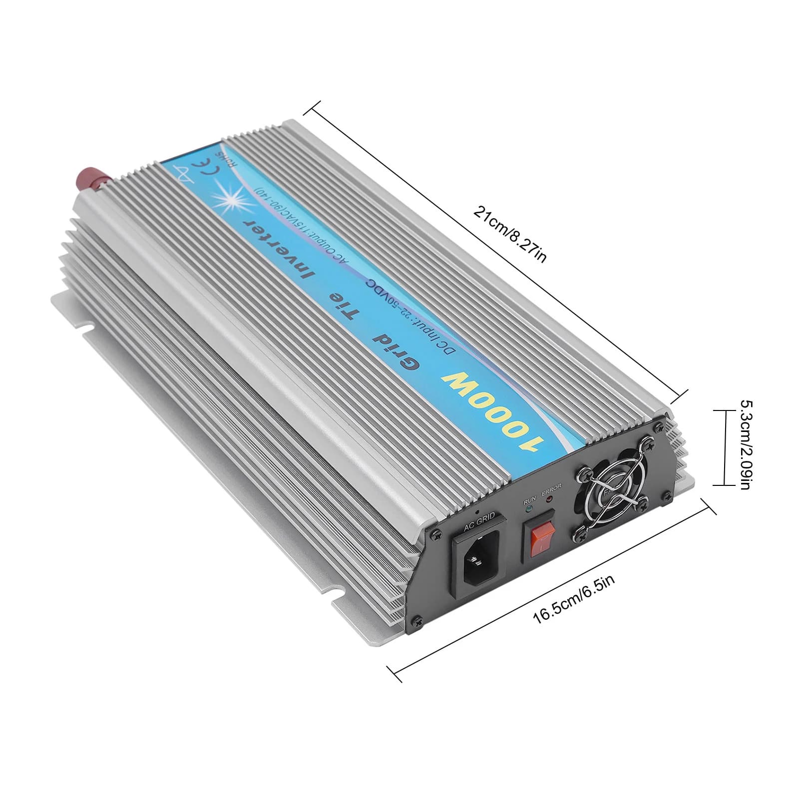 Convertitore di collegamento a rete da 1100 W MPPT Onda sinusoidale pura Ingresso solare 22-50 V CC Uscita AC90-140 V per pannello solare 36 V