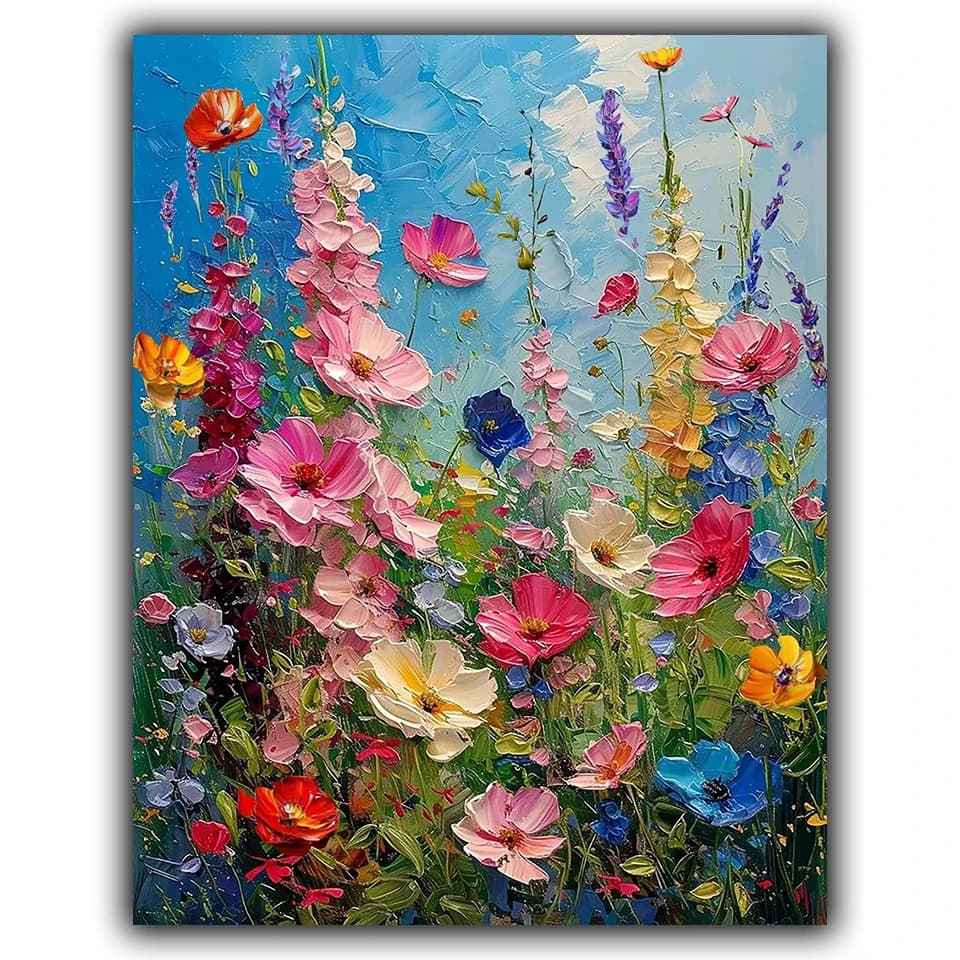5D DIY Full Square Diamond Painting Colorful Flowers Diamond Embroidery Scenery Cross Stitch Rhinestone Mosaic Home Decoration