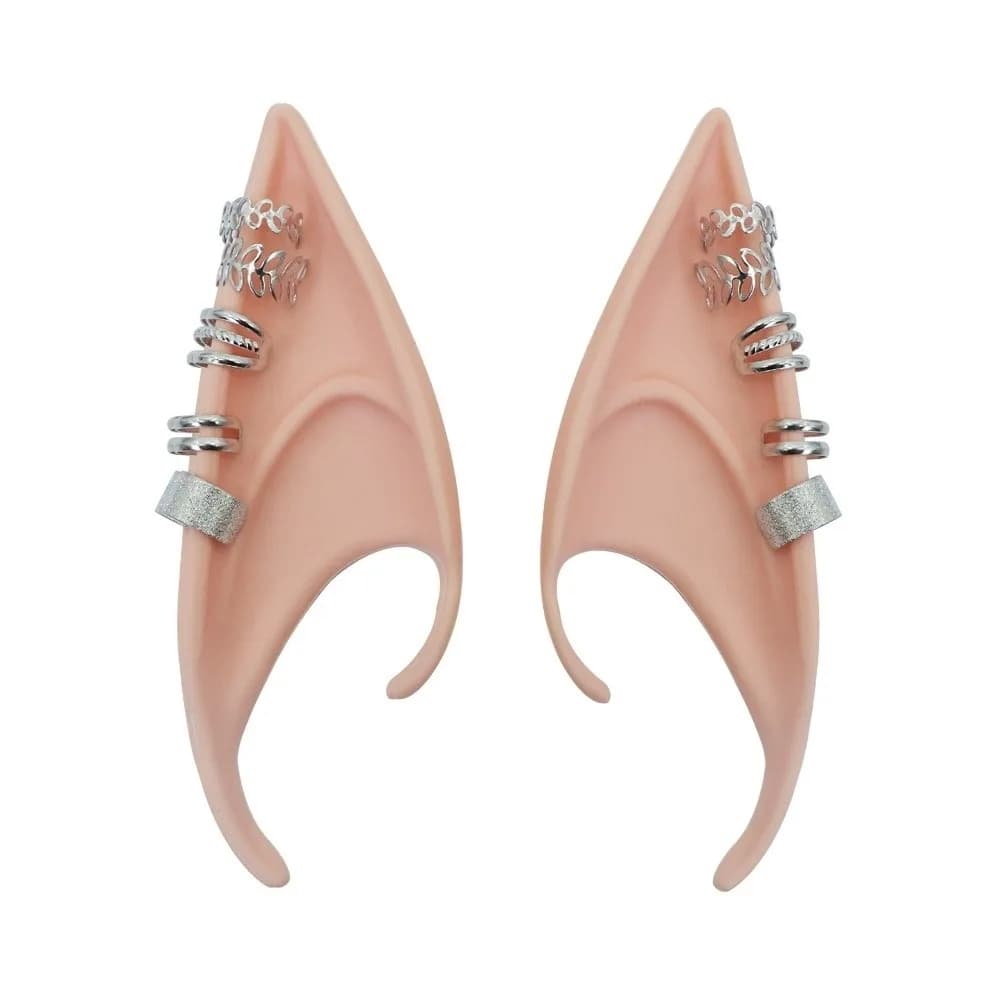 1pair Fairy Latex Elf Ears Cross with Earring False Ears Non-pierced Women Earrings Ear Cuff Jewelry Unisex