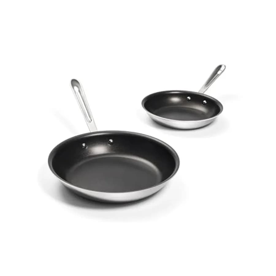 Set di Padelle Antiaderenti Professionali da 8 e 10 Pollici, Compatibili con l'Induzione, Adatte per Forno e Grill fino a 500 Gradi ° F, Utensili da Cucina Professionali