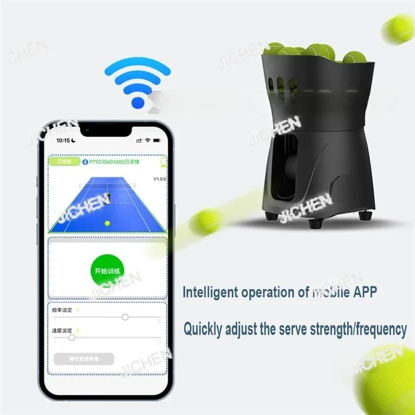 ZQT Mini macchina per palline da tennis Robot da lancio automatico per palline da tennis per interni Trainer portatile per principianti Leggero