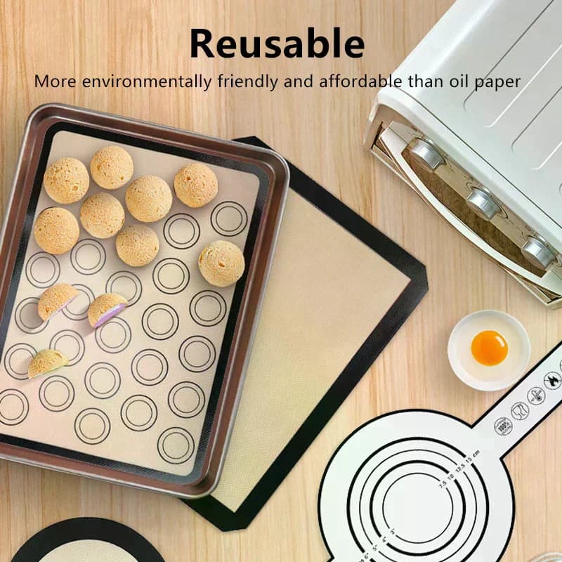 1Pc 42x29.5cm Tappetino da forno in silicone per forno con 30 cerchi Teglie da forno resistenti al calore antiaderenti per cuocere biscotti Macaron