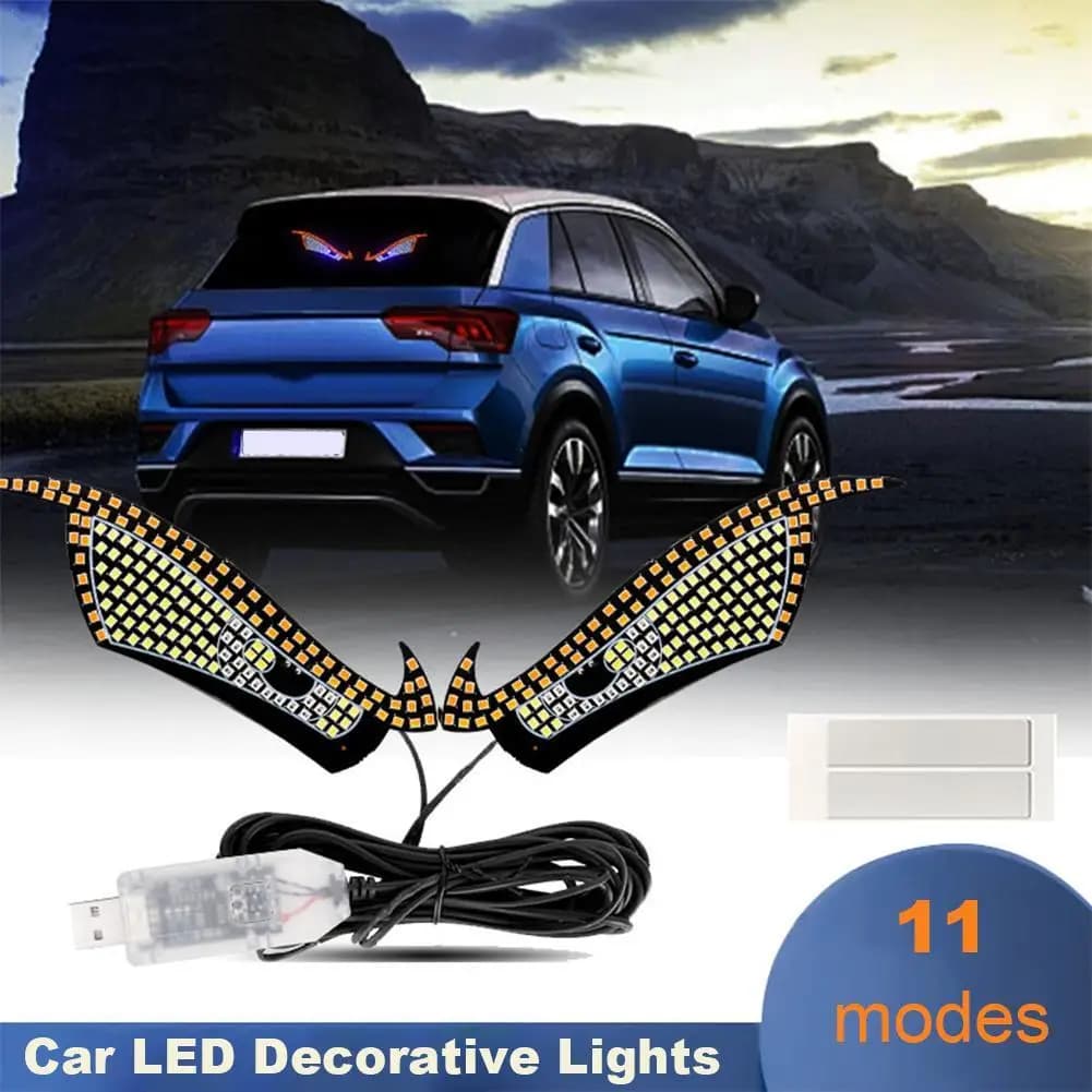 Luci LED per auto Devil Eye Luci decorative Luci di avvertimento USB Luci dinamiche per diavolo Luci ambientali Accessori per auto