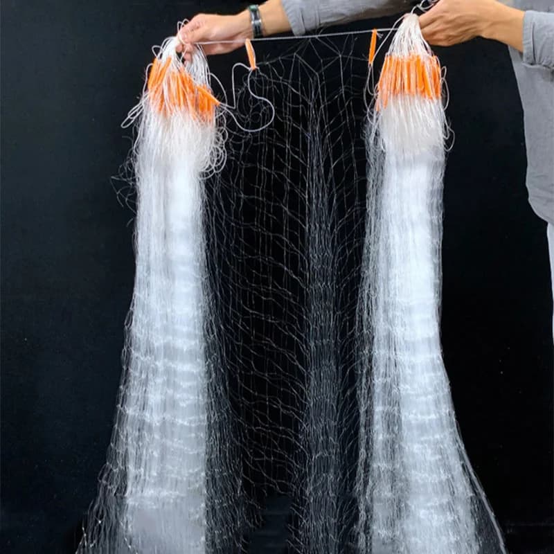 Rete da pesca Lawaia rete da imbrocco rete da imbrocco in Nylon di seta bianca rete affondante a tre strati da 30M rete da 1.2 metri alta rete galleggiante appesa