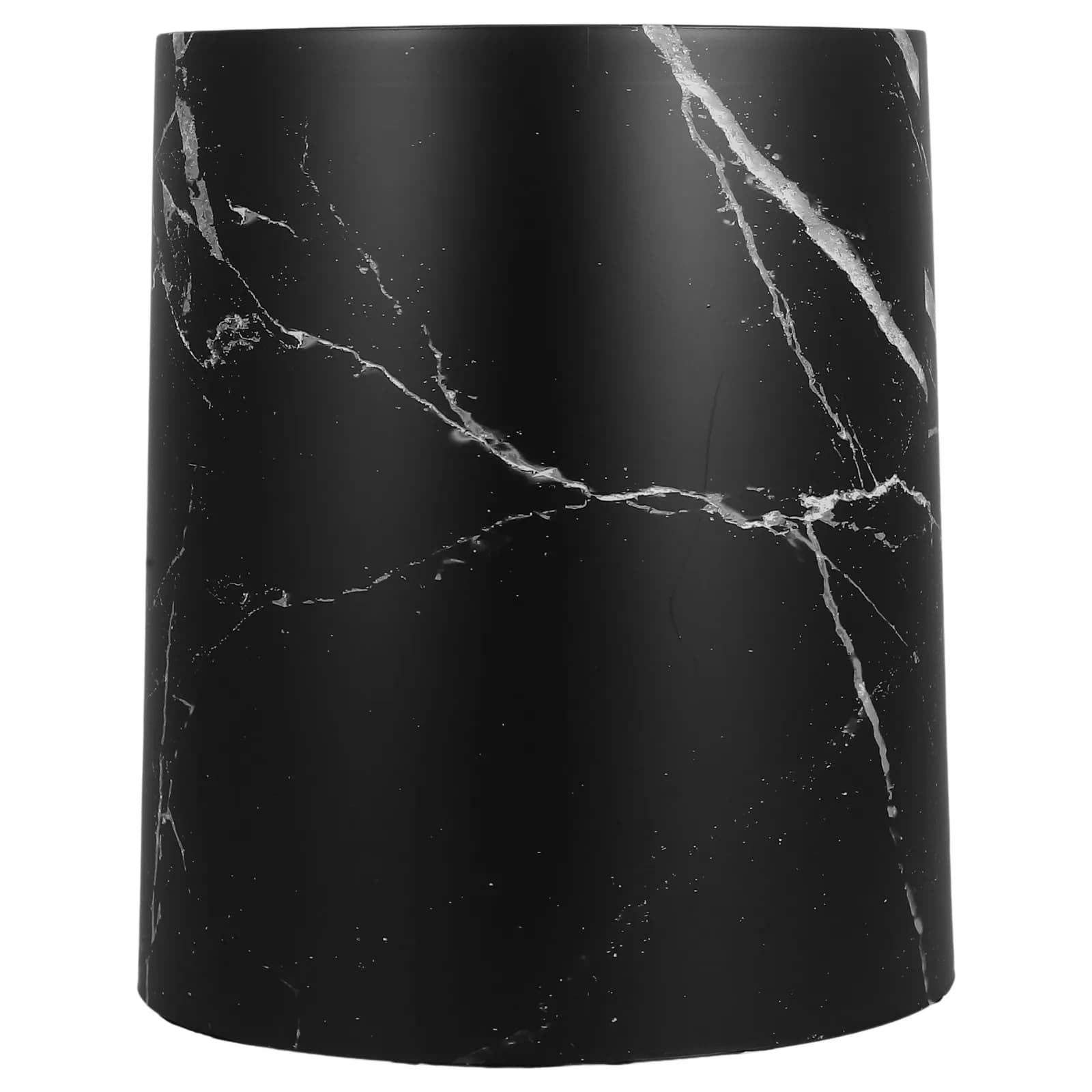 Cestino per Rifiuti in Plastica con Texture Marmorizzata, Rotondo, per Bagno, Cucina, Camera da Letto, Soggiorno, Contenitore per Rifiuti con Motivo Marmorizzato