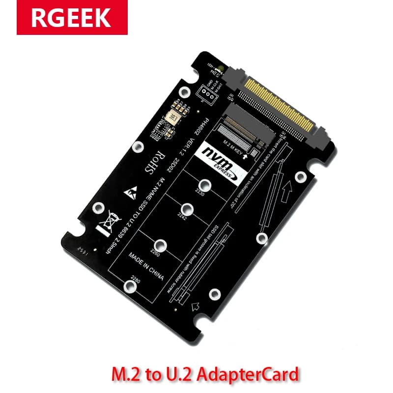 RGEEK M.2 NVME a U.2 SFF-8639 Scheda aggiuntiva SSD da M2 a U2 Adattatore Scheda di espansione chiave M PCIE4.0 Gen4 per 2230 2242 2260 2280