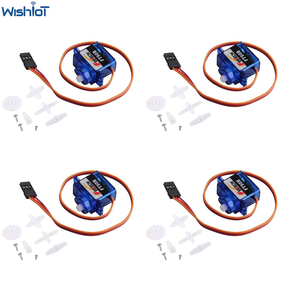 4 pcs 1.5kg 9g Micro Digital Servo Plastic Gear POM Mini servomotor 3-6V 0-180 degrees for Arduino RC Drone Robot Feetech FT90B