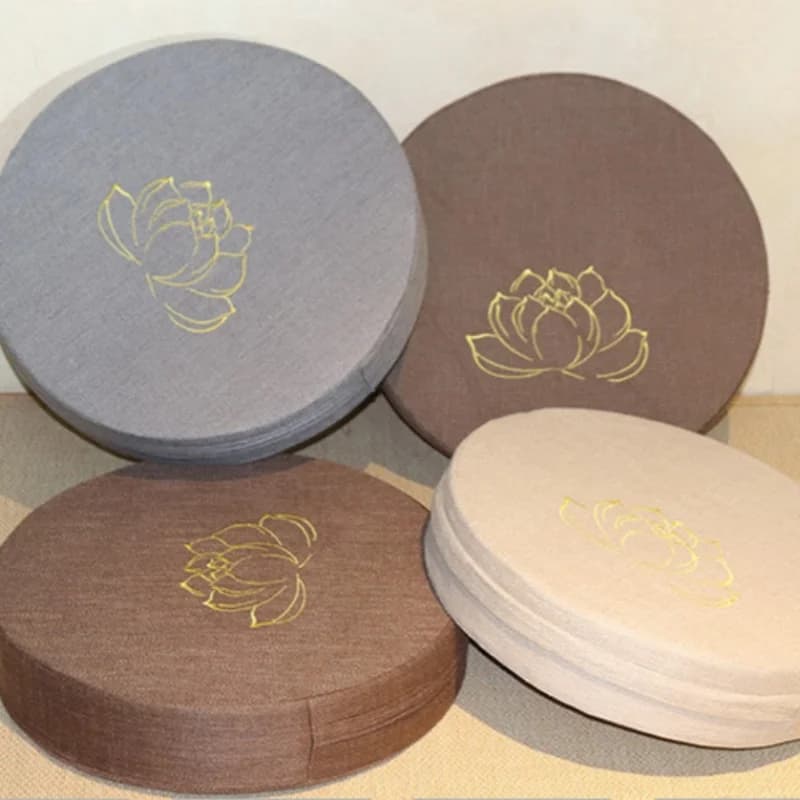 Home Tatami Cushion Linen Cattail Pillow Meditation Cushion Removable Washable Floor Pillow Room Decoration Table Accessory