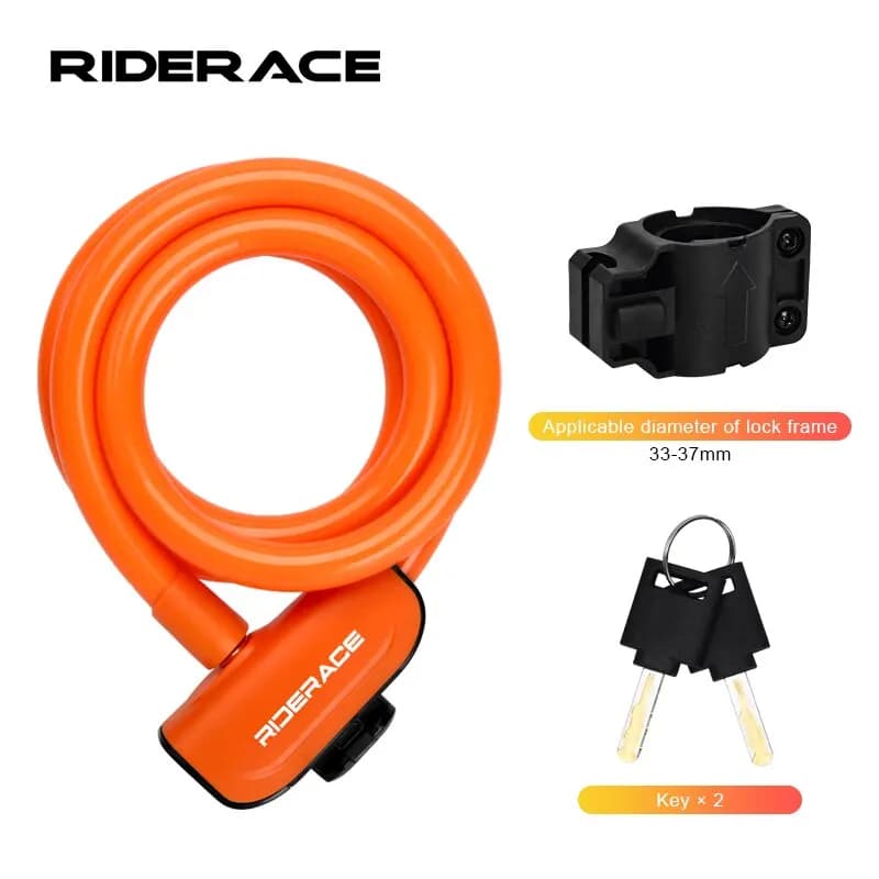 RIDERACE lucchetto a cavo per bicicletta Mountain Bike lucchetto ad anello antifurto portatile ad alta sicurezza per Scooter elettrico E-Bike ciclismo su strada