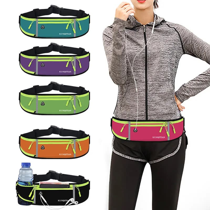 Running Waist Waist Bag for Marathon Man Woman Horse Riding Fitness with Water Bottle Waterproof Sports Waist Bag for Phone