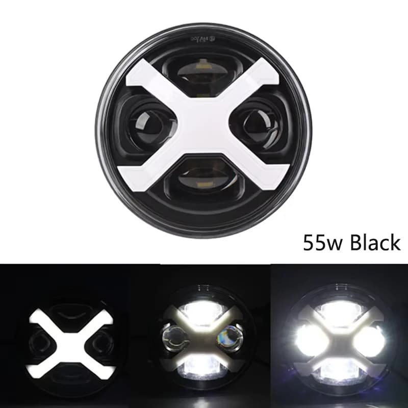 Faro anteriore a LED Halo Angel Eyes nero da 5,75 pollici per Harley Sportster 1200 883 Street 500 750 5-3/4 "proiettore faro rotondo