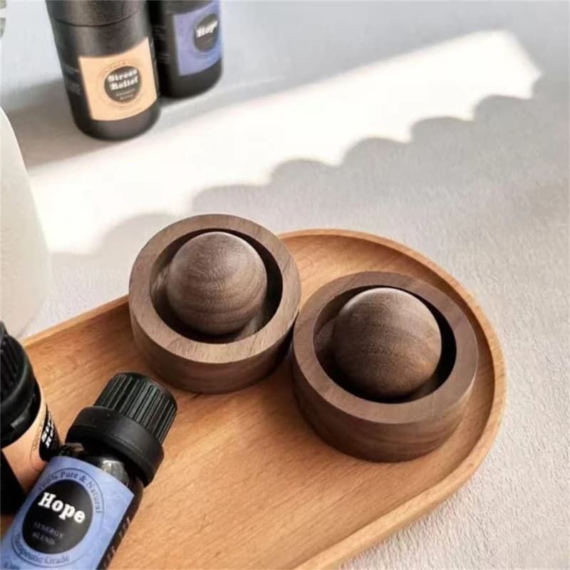 Diffusore olio essenziale con in legno naturale per decorazioni domestiche, ornamento profumato per auto