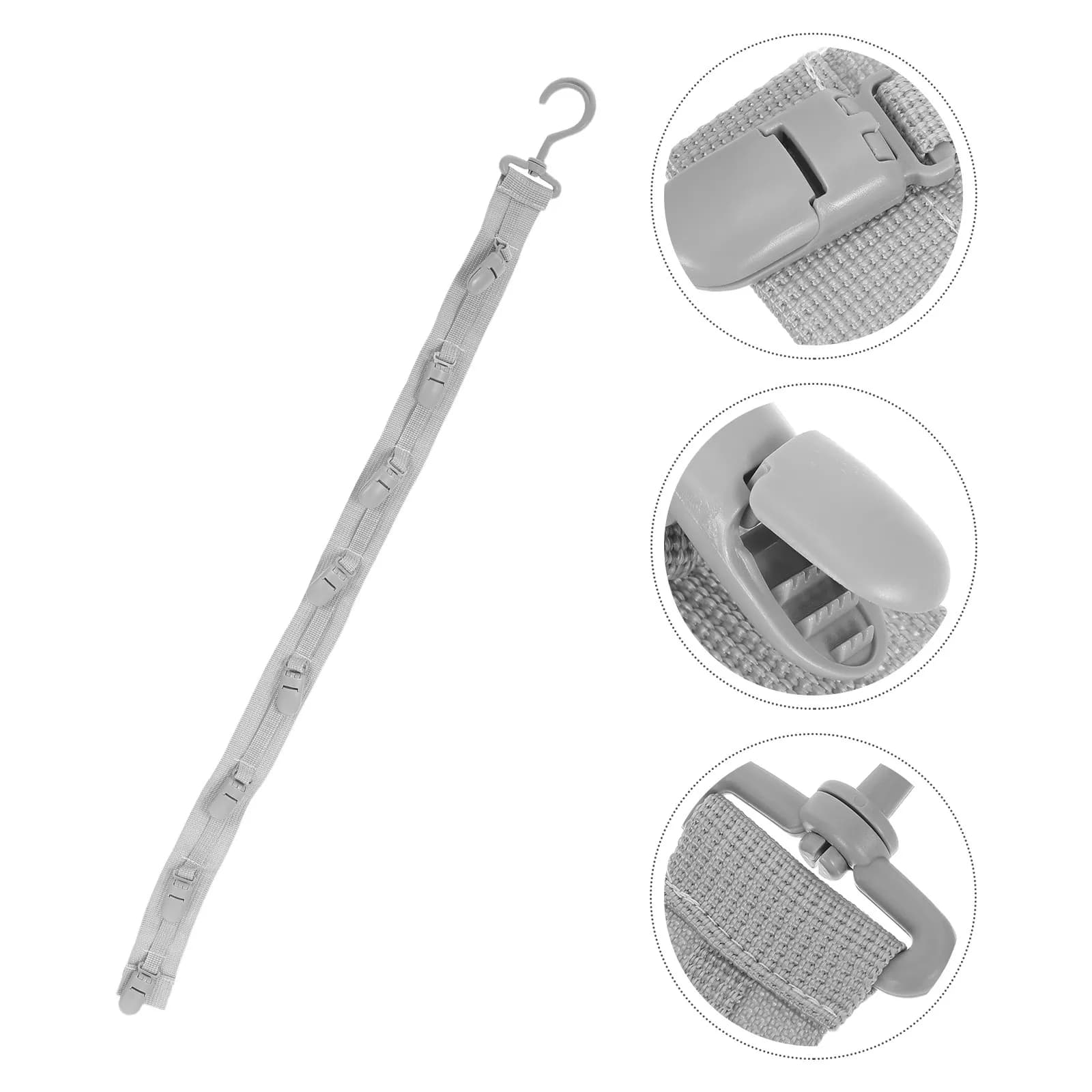 Organizzatore appendibile per cappelli da armadio, 2 pezzi, grigio, con 8 clip, porta cappelli da baseball salvaspazio, gancio girevole, portaoggetti portatile
