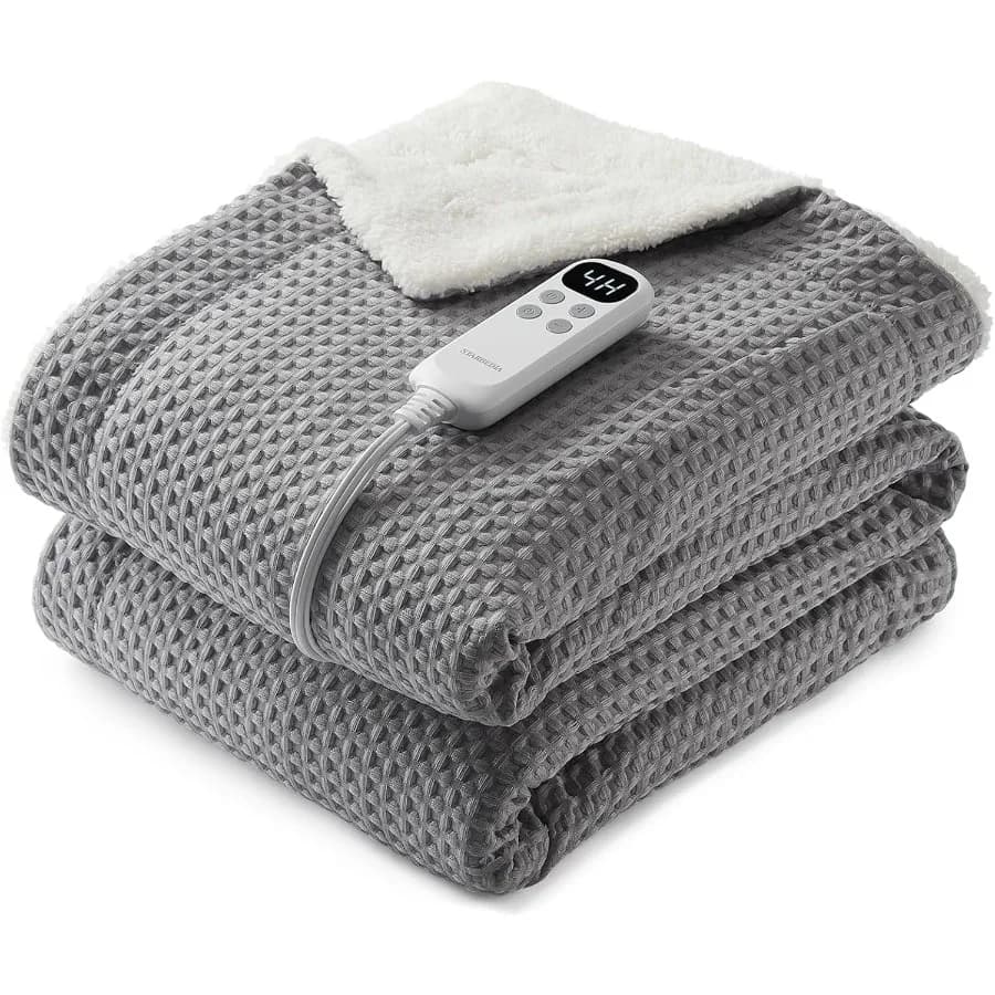 Coperta riscaldata per waffle Coperte elettriche lavabili in lavatrice Riscaldamento rapido con controller LCD 6 livelli di calore e set temporale 1-4 ore