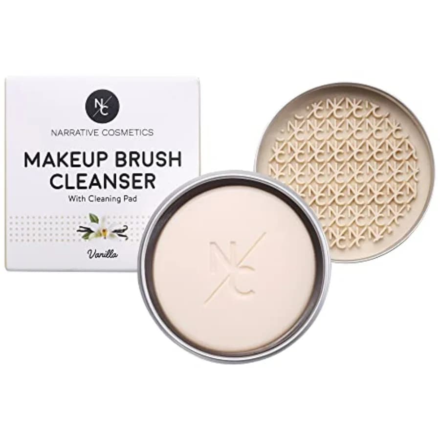 Sapone detergente per pennelli da trucco con spugna in silicone, detergente solido per pennelli e beauty blender, vegano, cruelty-free, all'avocado