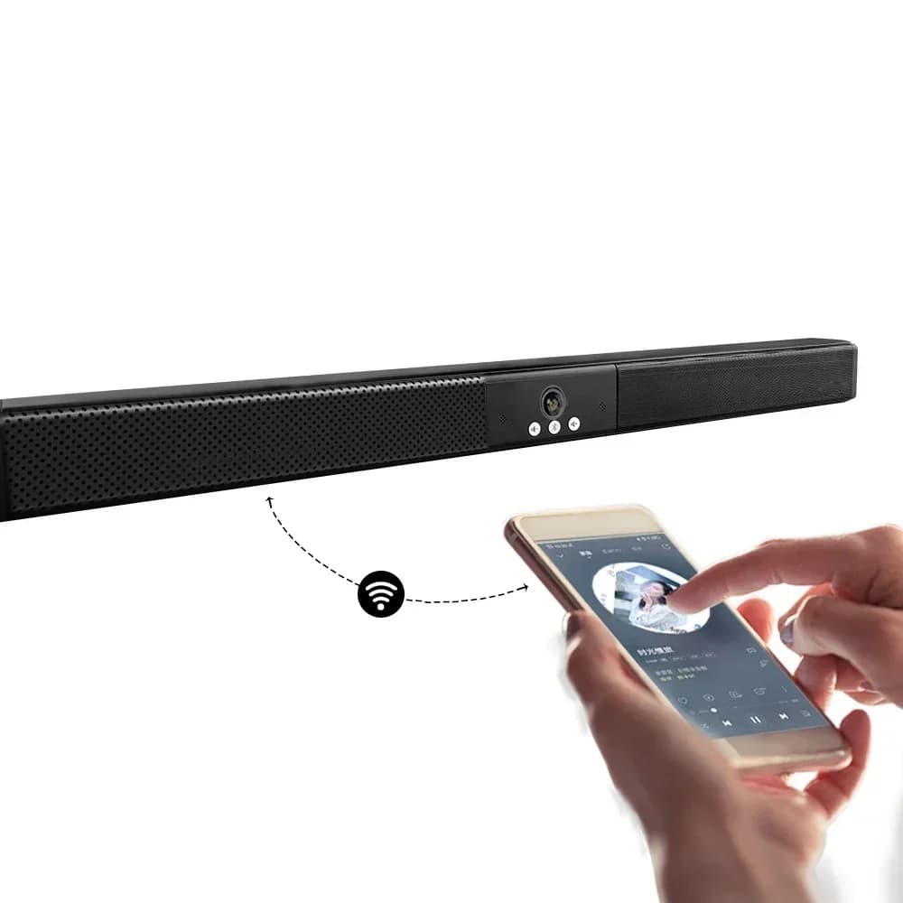 Barra audio riotouch 2025 con telecamera 4K wireless 5.0 soundbar meeting pod webcam videoconferenza tutto in uno per esposizioni scolastiche