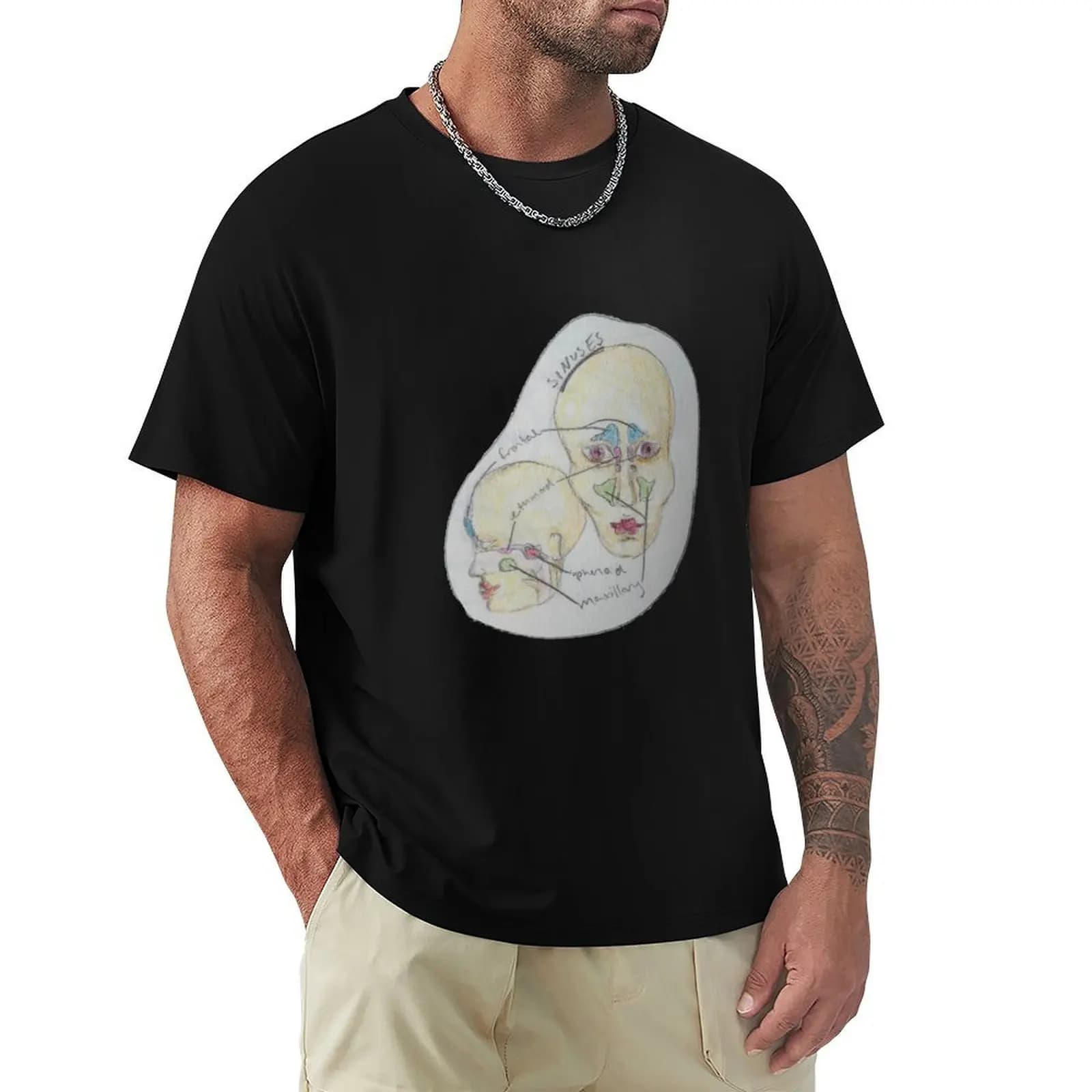 T-shirt Sinuses dal design semplice e basic, a maniche corte